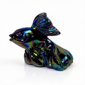 Vintage Fenton Favrene koi fish iridescent art glass figurine