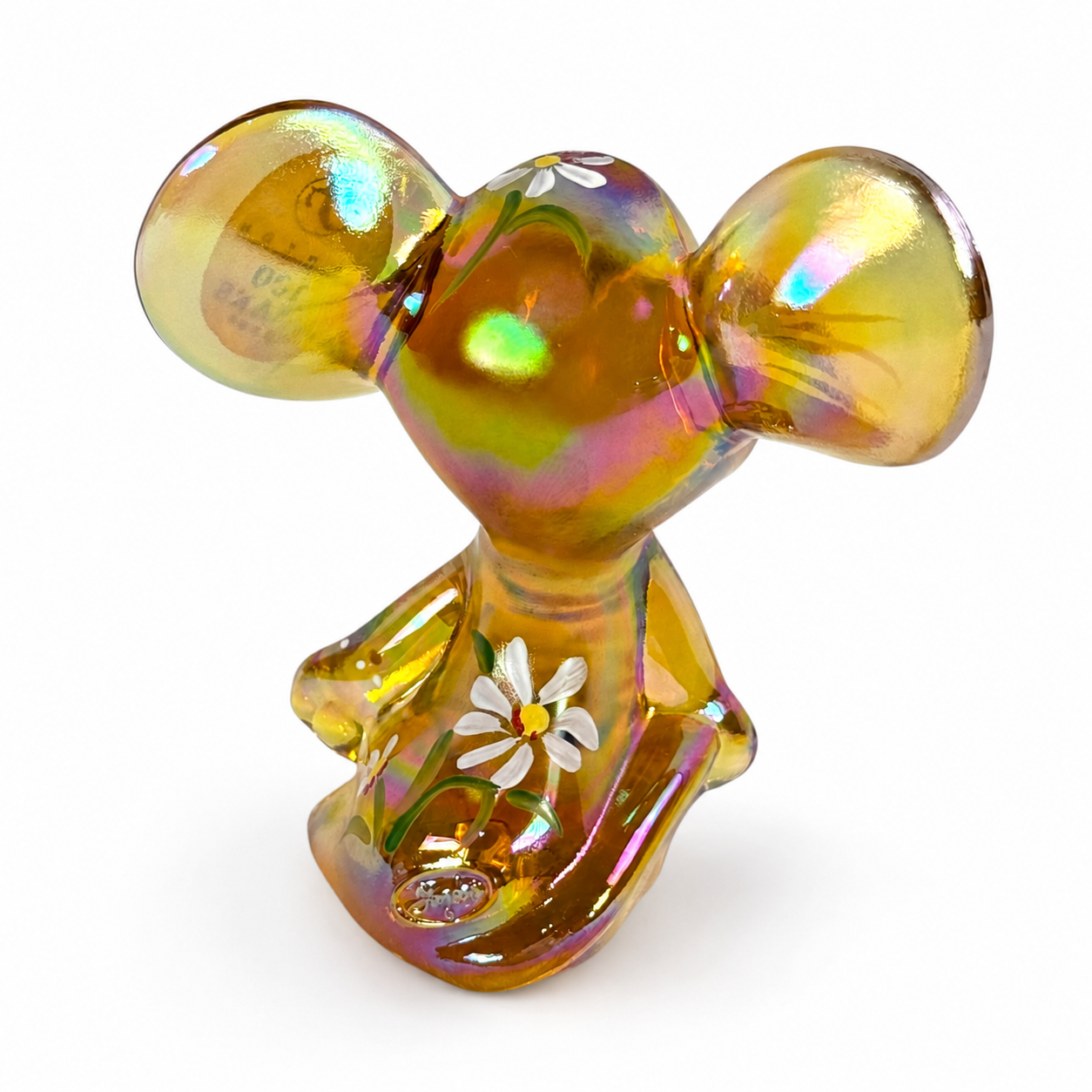 Fenton 100th Anniversary 2005 art glass mouse figurine