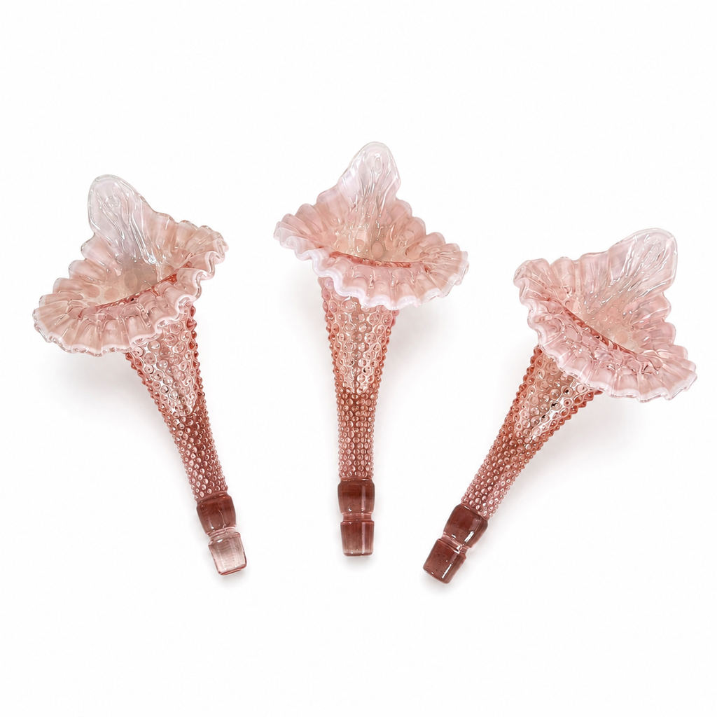Fenton vintage pink hobnail centerpiece display vase