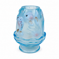 Fenton Koi Atlantis fairy lamp in Misty Blue satin glass