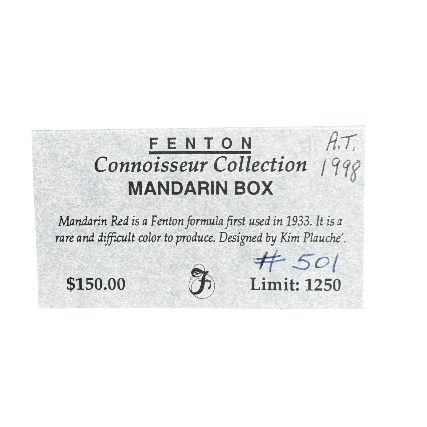 Fenton Autumn Leaves Family Signature Limited Edition Apothecary Set