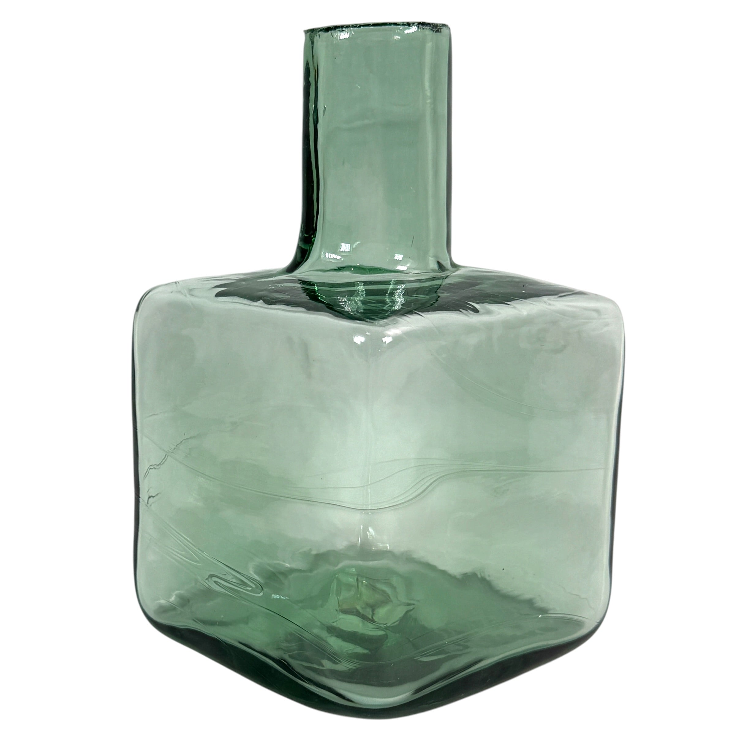 Vintage Blenko hand-blown geometric art glass vase