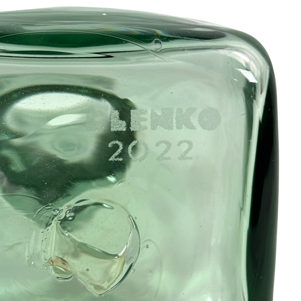 Mid-Century Modern Blenko Block Vase in Light Charcoal
