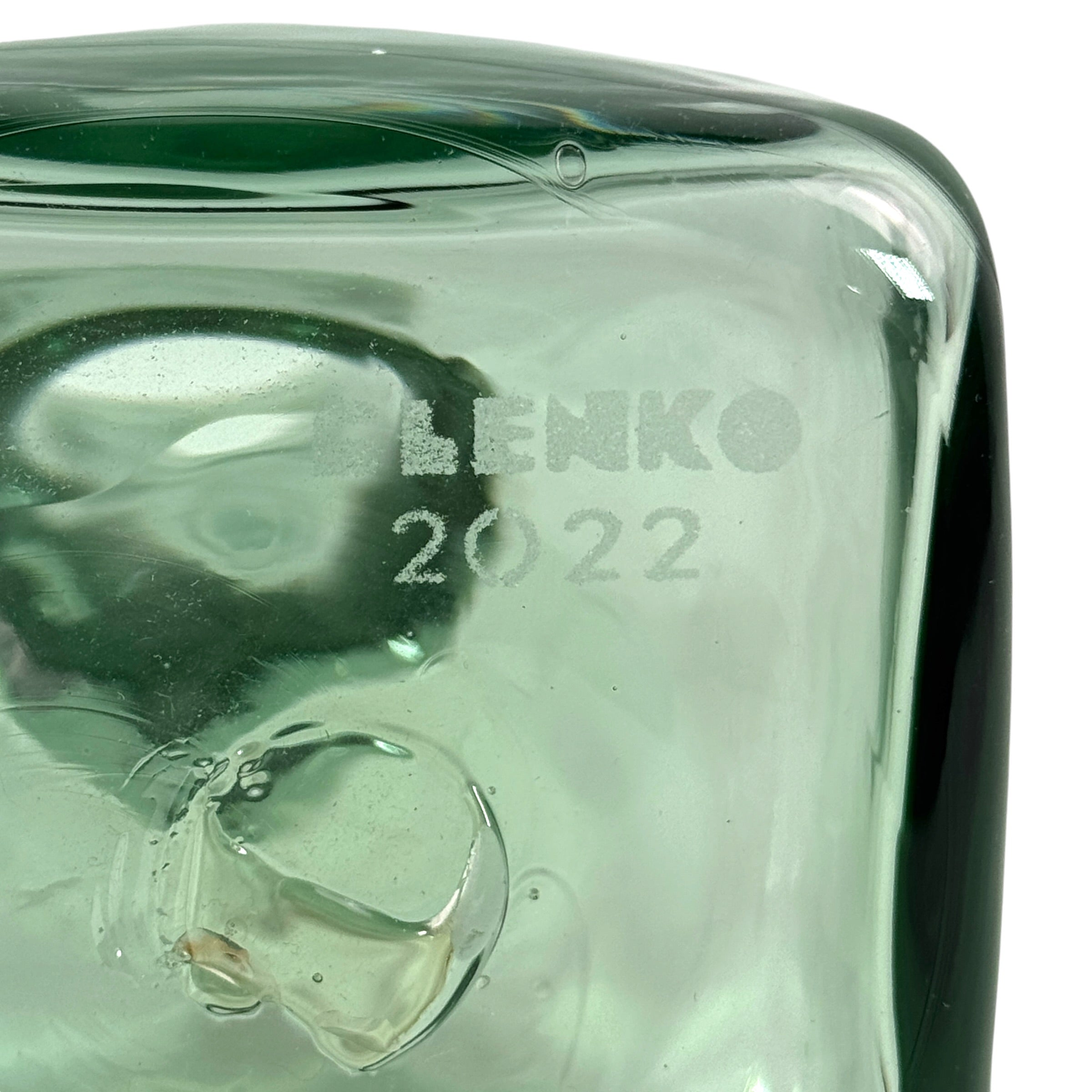Mid-Century Modern Blenko Block Vase in Light Charcoal