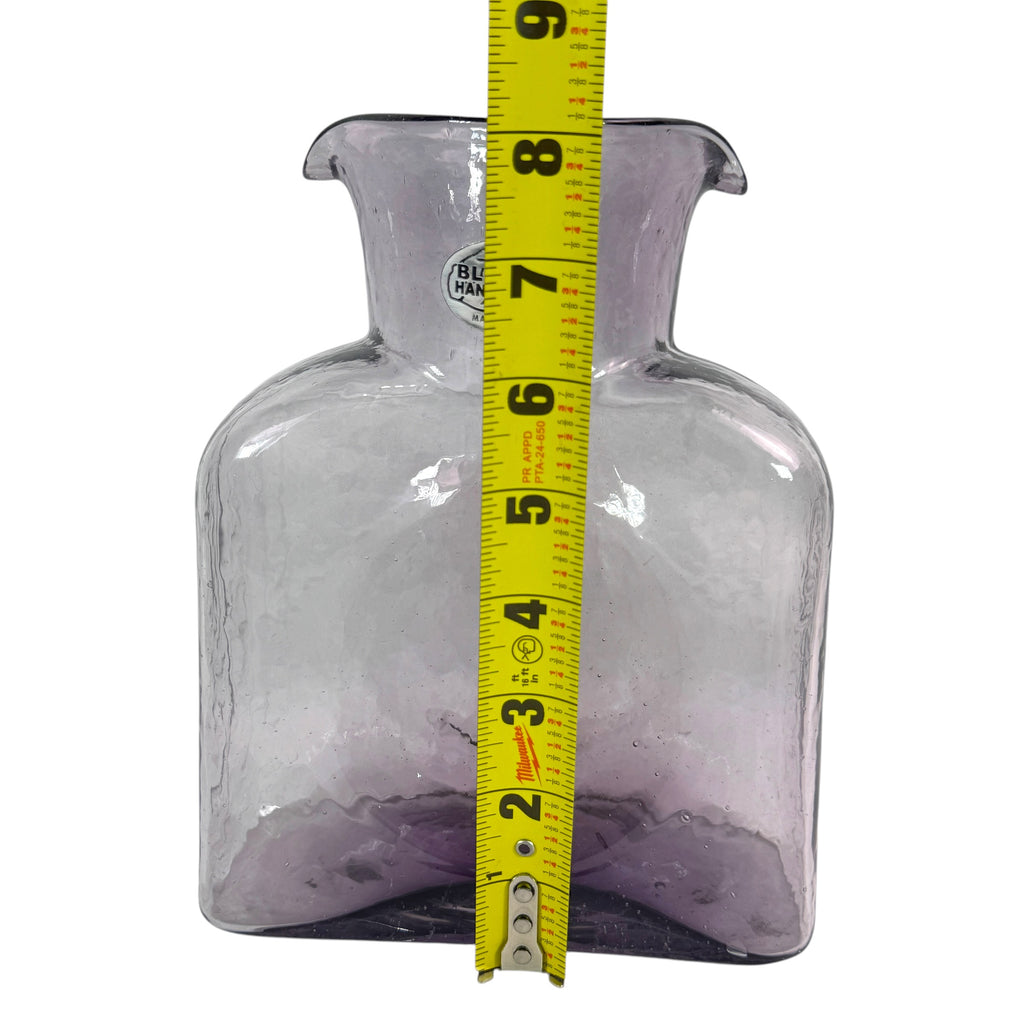Handcrafted Blenko glass carafe in Lavender Amethyst