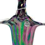 Fenton Amethyst Carnival art glass pedestal basket