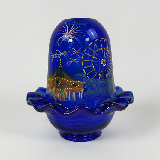 Fenton cobalt circus fairy lamp American Gallery 2006