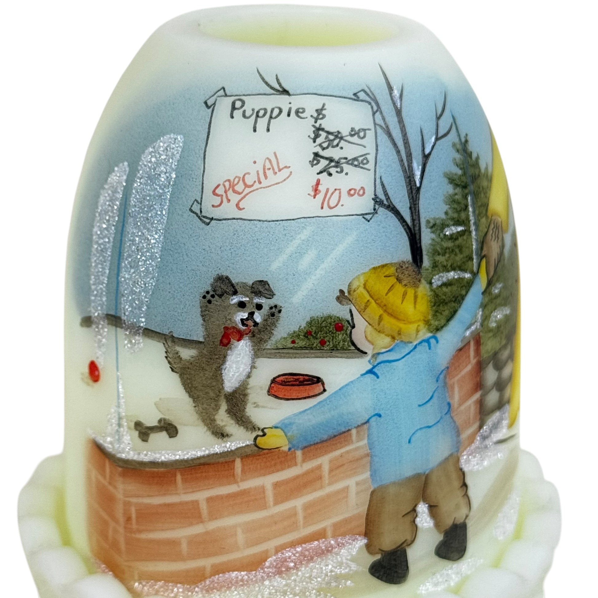 Vintage style Christmas fairy lamp nostalgic winter scene