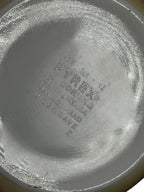 Vintage farmhouse Pyrex casserole dish blue floral glass