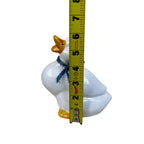 Vintage White Duck Trio Figurines with Blue Ribbon Bows | Cottage Charm Set