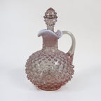 Vintage Fenton pink hobnail glass cruet with elegant handled design