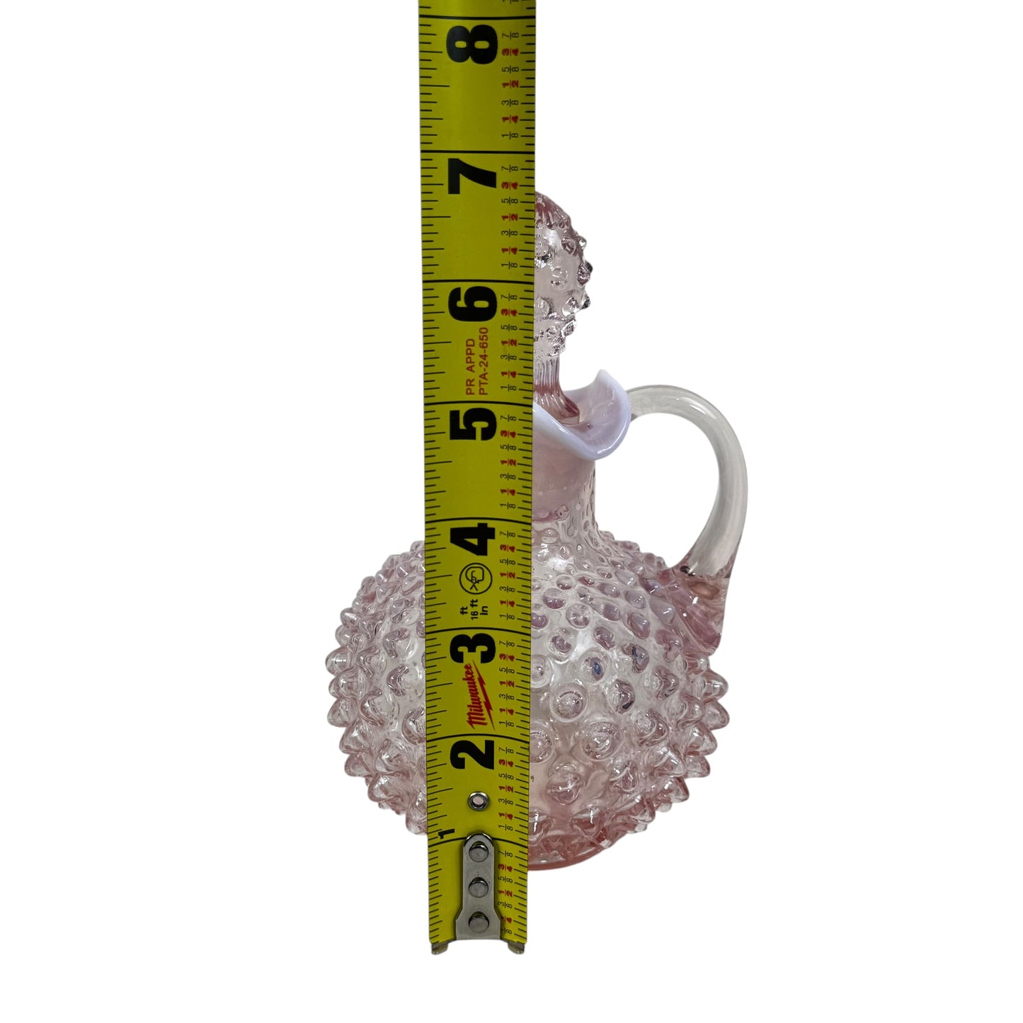 Fenton Rose Pink Hobnail Opalescent Glass Cruet with Stopper Vintage Collectible