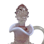 Decorative vintage Fenton hobnail cruet in soft pink glass
