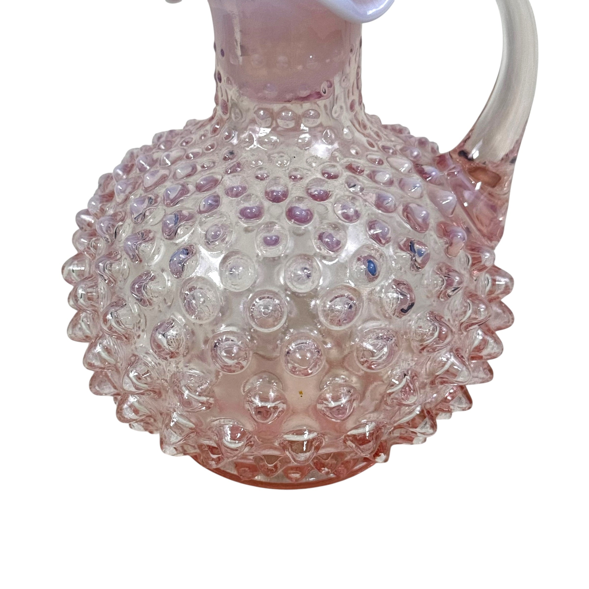 Rare rose pink opalescent Fenton art glass collectible bottle