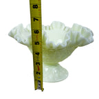 Vintage Fenton uranium glass centerpiece bowl with ruffled rim