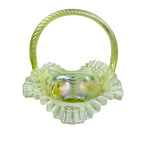 Fenton Sunshine Bouquet floral basket with ruffled edge glass