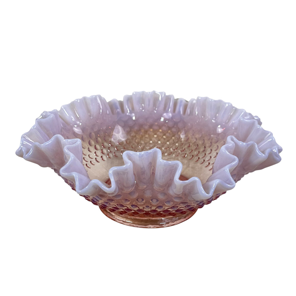 Fenton rose opalescent centerpiece bowl from the 1950s