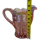Imperial Glass Tiger Lily Carnival Pitcher in Blushing Pink Iridescence