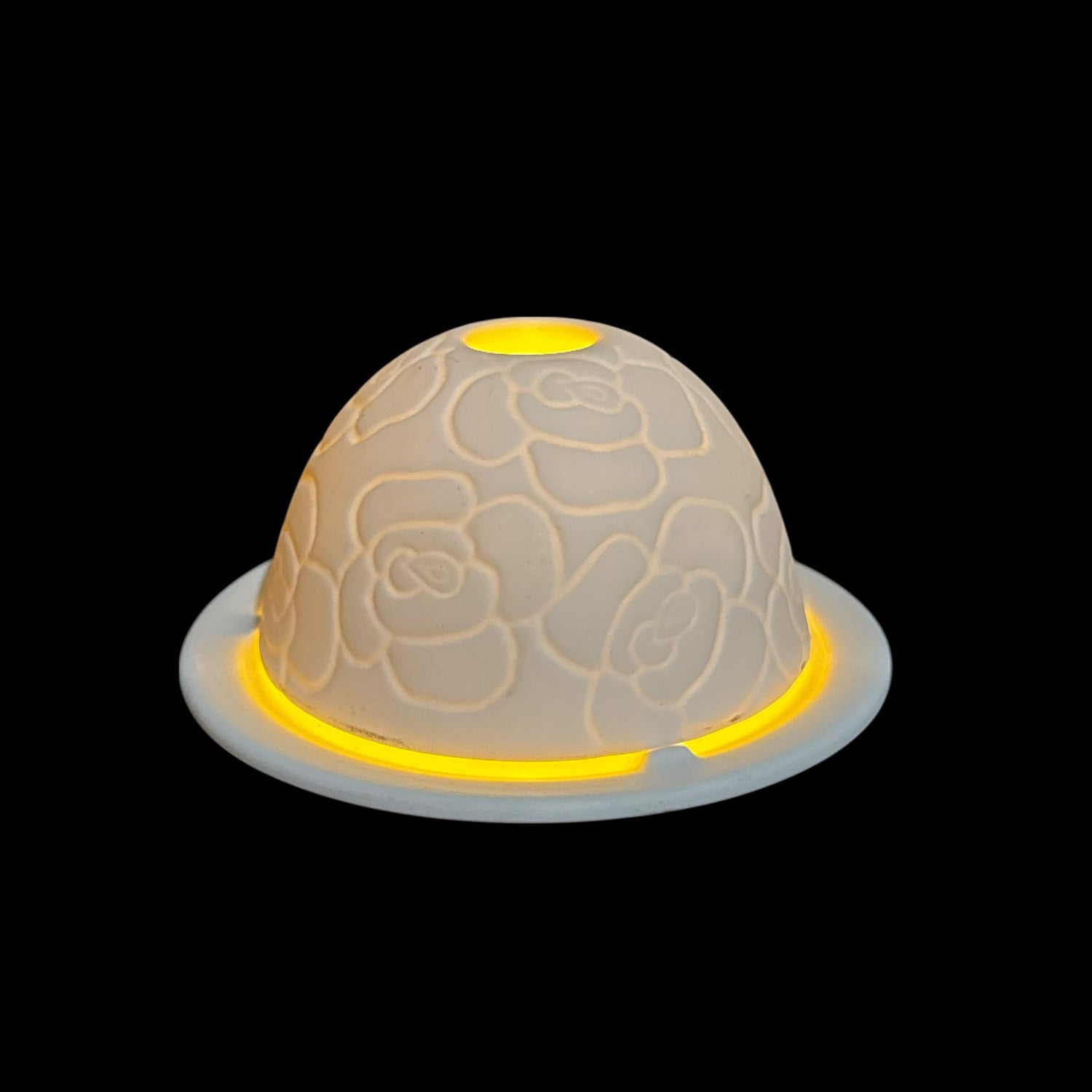 Vintage ceramic roses lithopane fairy lamp two piece candle lamp