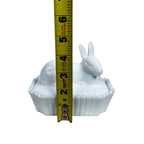 Westmoreland milk glass rabbit figurine dish with lid
