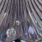 Fenton Art Glass bell in shimmering purple iridescent finish