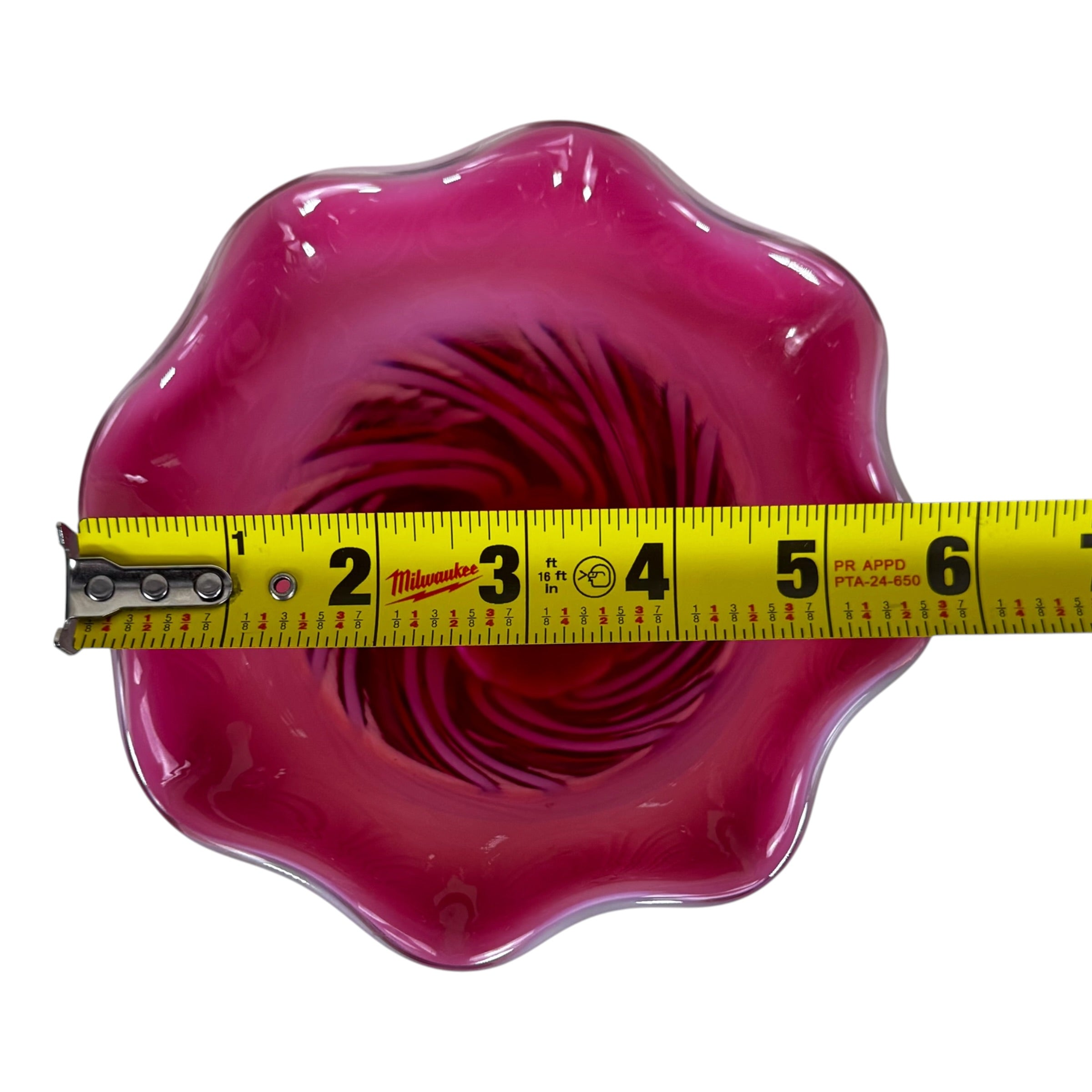 Fenton Cranberry Opalescent Tall Spiral Optic Vase