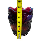 Fenton Atlantis collection vase featuring koi fish and ruffled rim