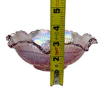 Imperial Glass "Windmill" Pink Carnival Glass Ruffled Bowl