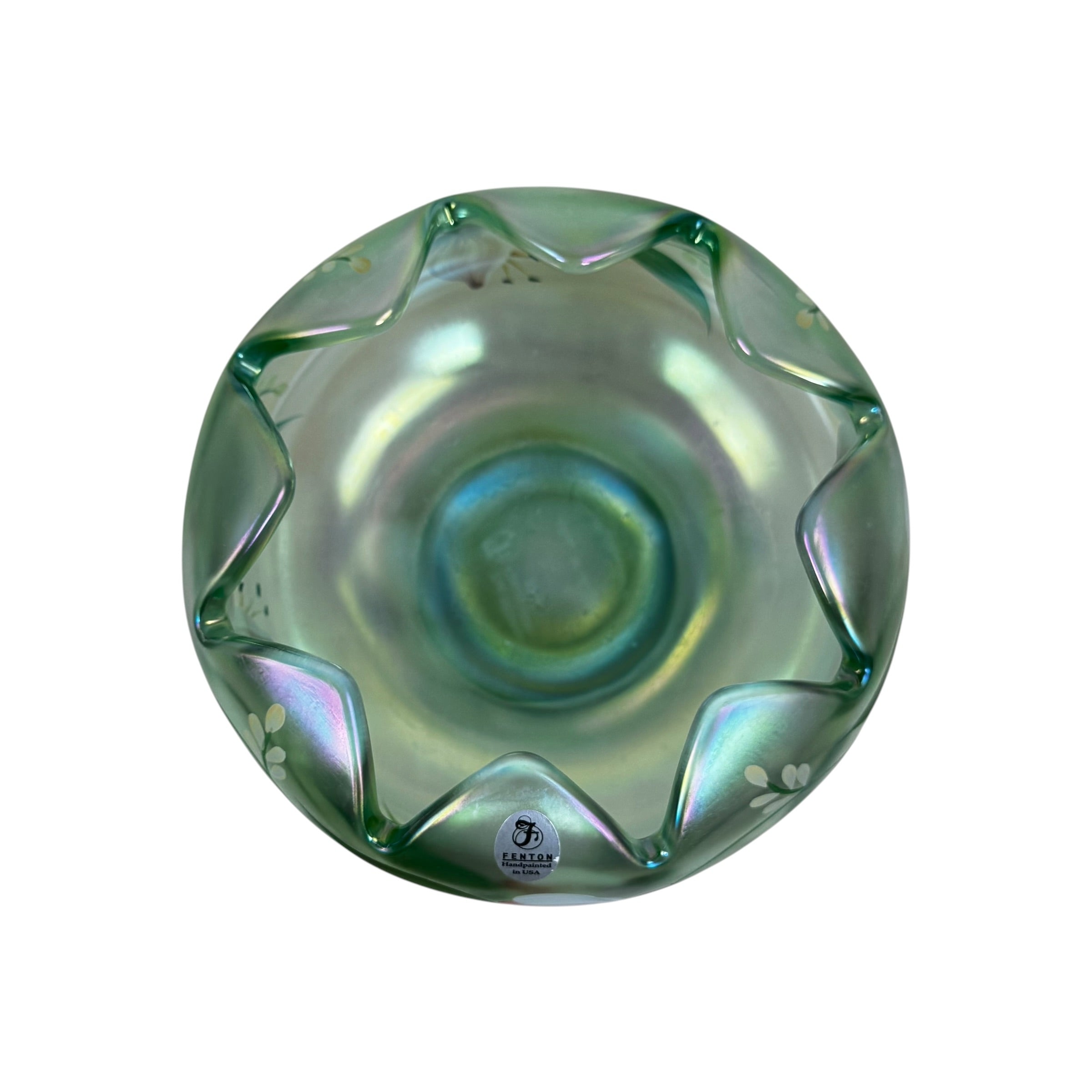 Signed Fenton Art Glass floral bowl from the Museum Collection