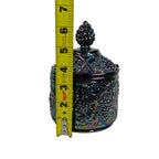 Fenton Carnival Glass Amethyst Grape Covered Jar