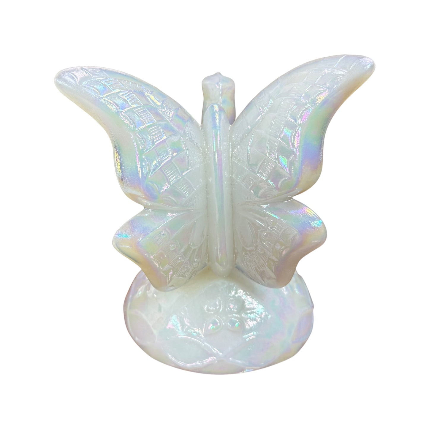 Fenton Art Glass butterfly on branch jewelry holder