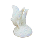 Vintage Fenton opal iridescent butterfly ring holder