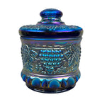 Vintage Fenton Favrene carnival glass grape and cable tobacco jar