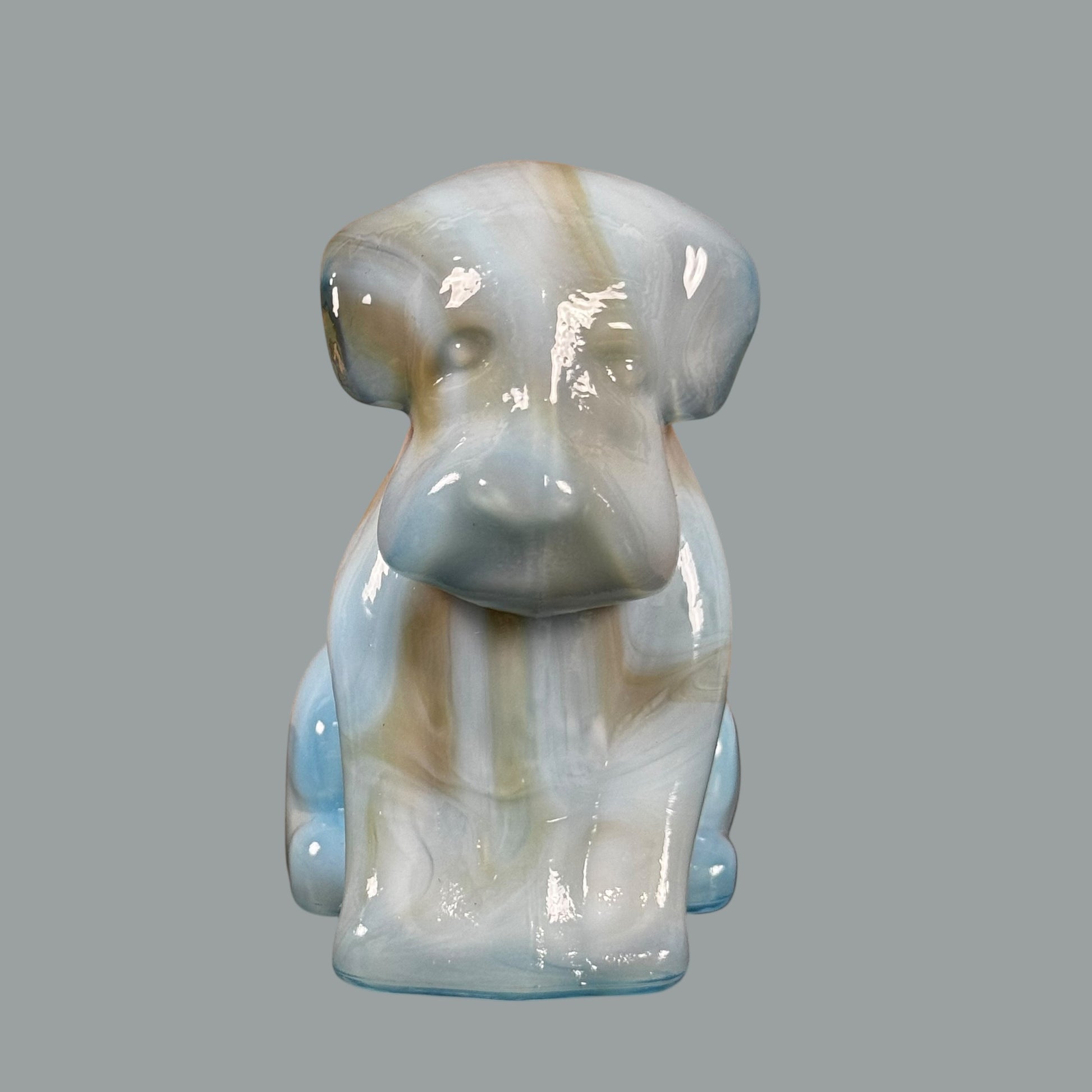 Degenhart bulldog #166 mid century slag glass collectible
