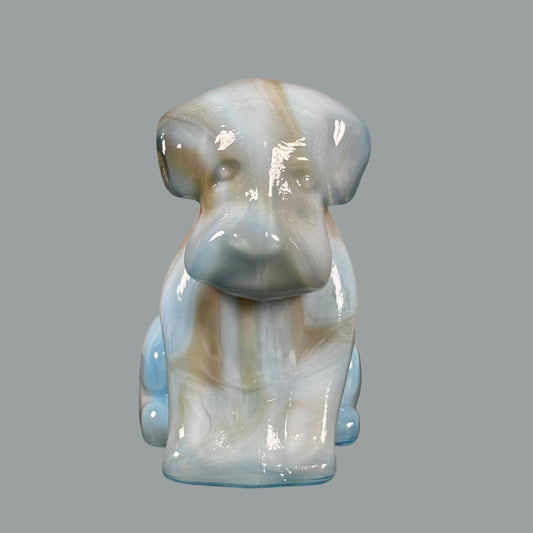 Degenhart bulldog #166 mid century slag glass collectible