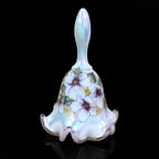Fenton Frances Burton White Opal floral designer bell