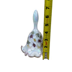 White Opal Fenton bell with hand painted flowers