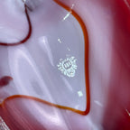 Red slag glass hen on nest decorative covered container