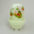 Fenton Burmese fairy light with hand-painted Leaf and Scroll design
