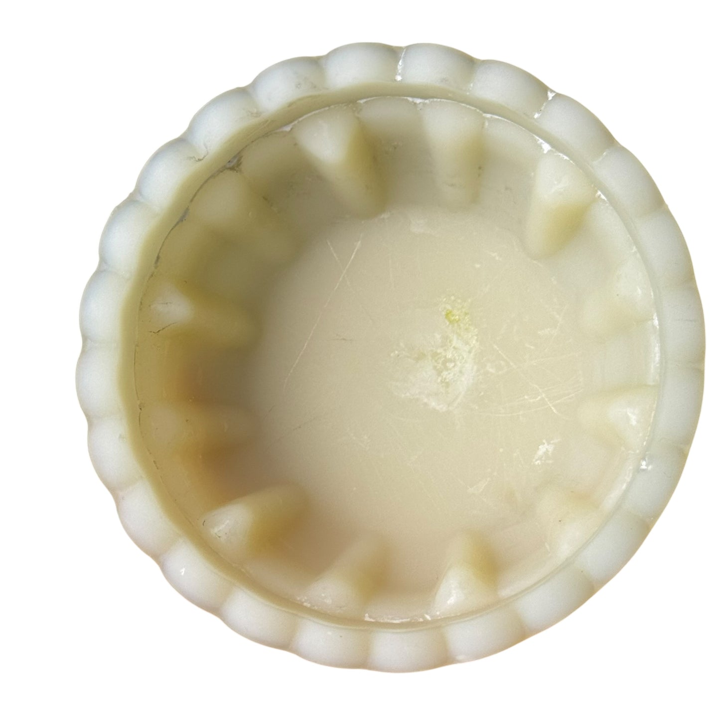 Vintage Fenton Hand Painted Cabin on Custard Fairy Lamp Signed Collectible Art Glass