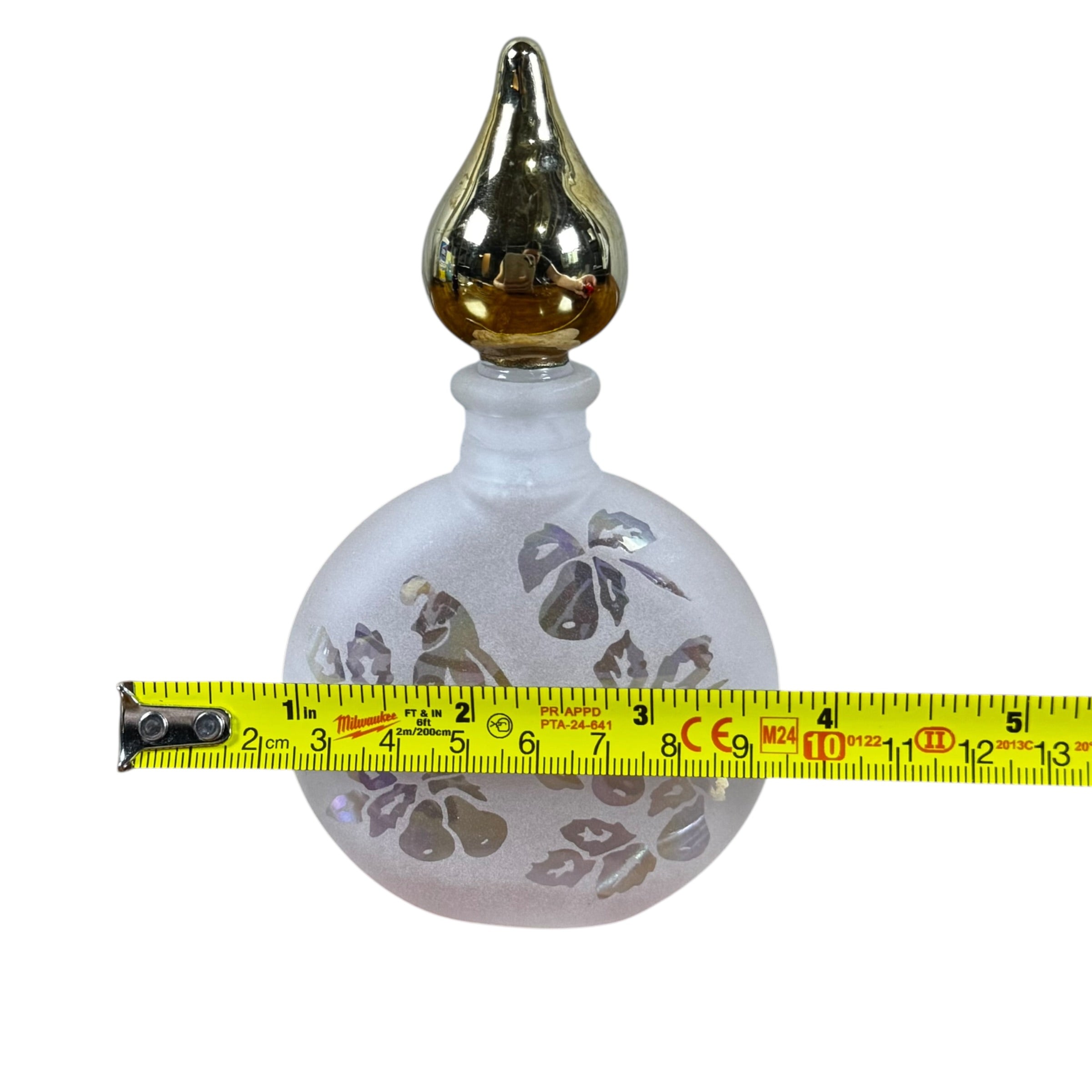 Vintage iridescent glass perfume bottle Art Deco vanity accent