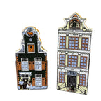 Vintage polychrome Delft houses architectural shelf decor