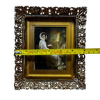 Vintage Framed Lady Hamilton Print – Ornate Gold Gilded Shadow Box Victorian Gallery Wall Art