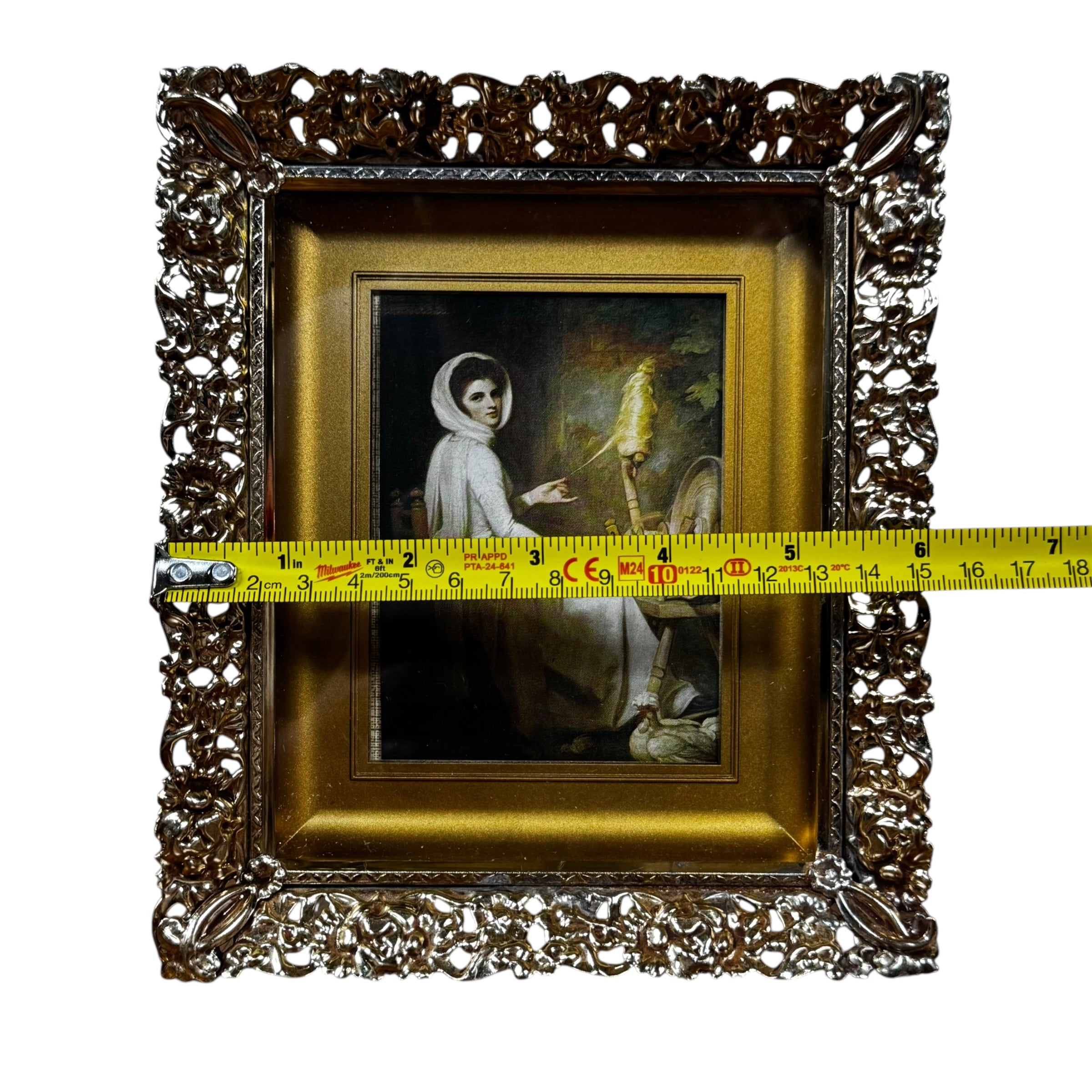 Vintage Framed Lady Hamilton Print – Ornate Gold Gilded Shadow Box Victorian Gallery Wall Art