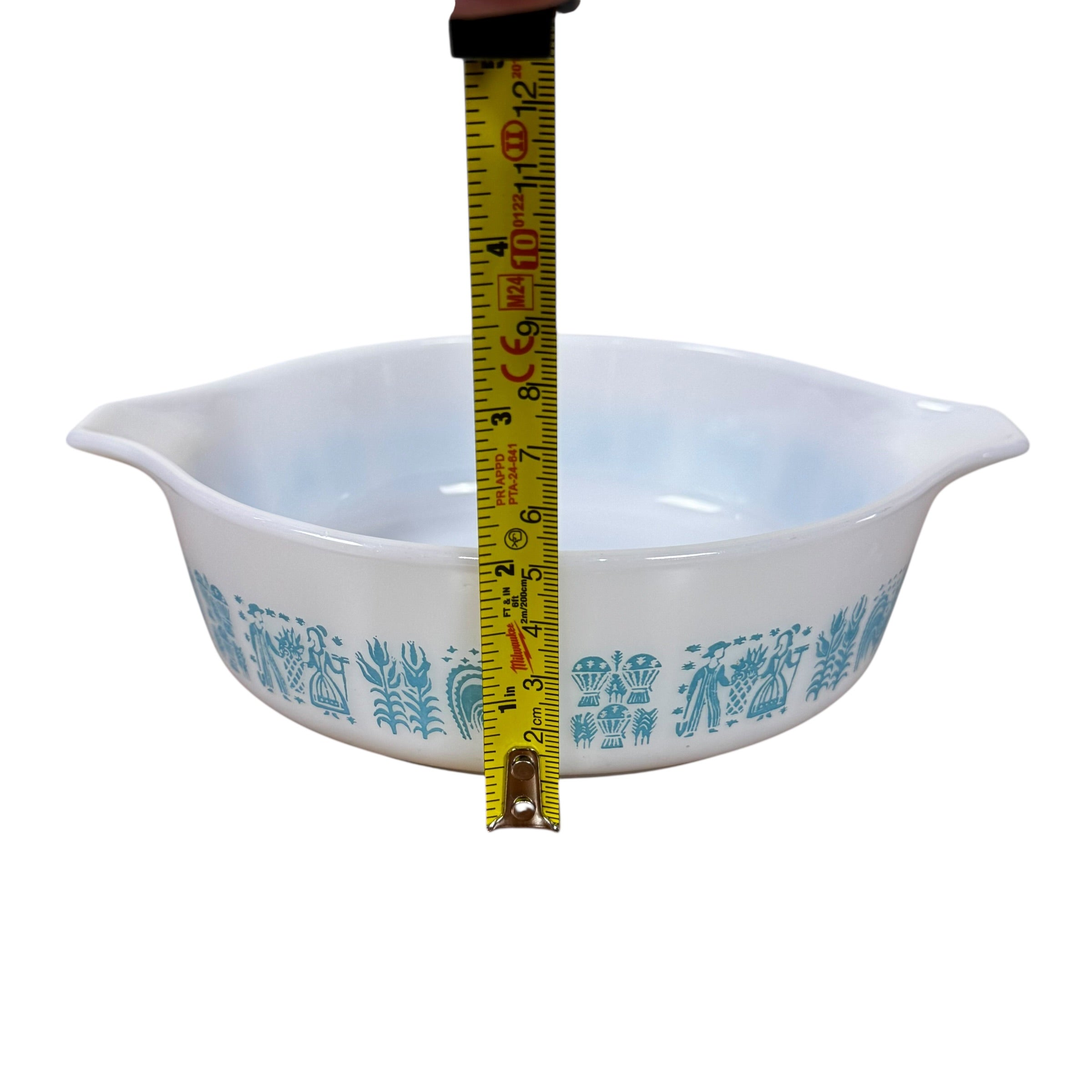 Vintage Pyrex turquoise Butterprint bakeware milk glass dish