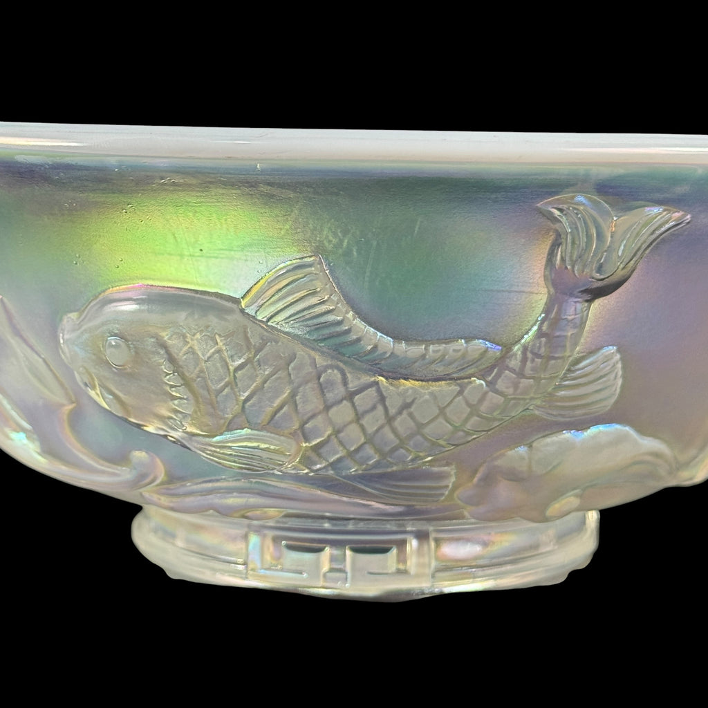 Fenton Art Glass Atlantis collectible bowl with fish motif