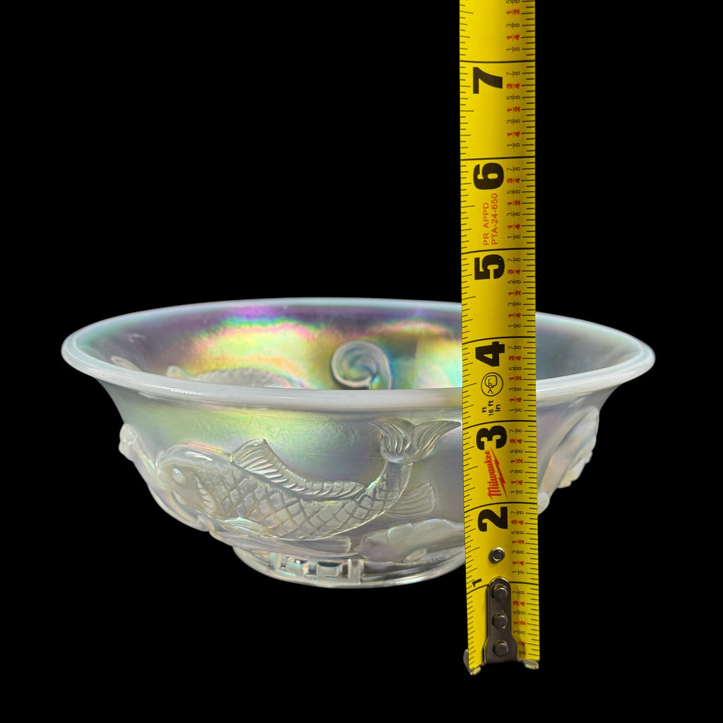 Fenton Opal Iridescent Koi Atlantis Bowl