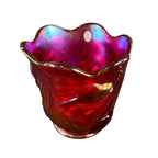 Ruby red iridescent Fenton Koi Atlantis art glass vase