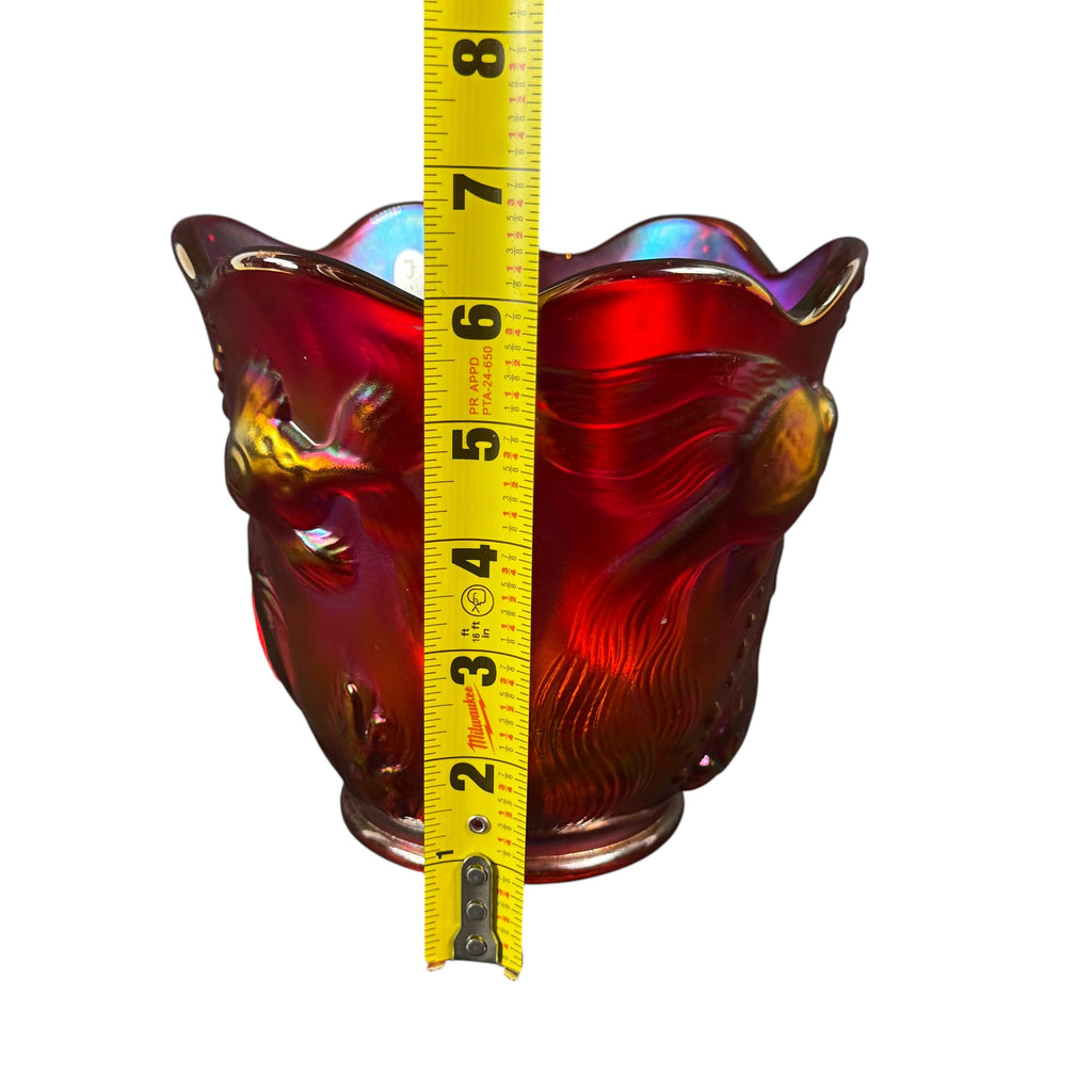 Limited edition Fenton Ruby Red Koi Atlantis vase