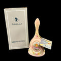 Fenton Limited Edition Burmese glass Rose Medallion bell with original box